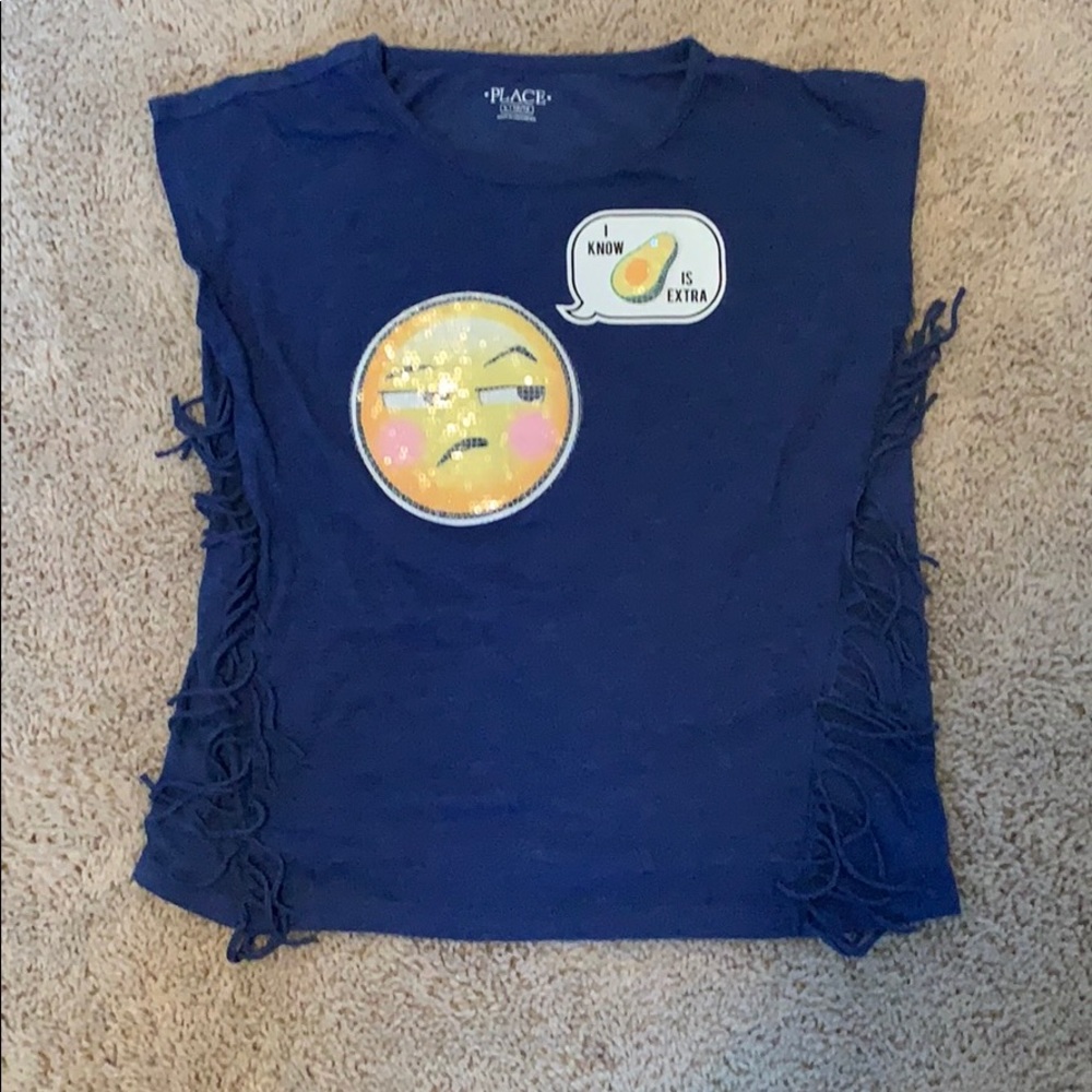 Emoji tee shirt w/sequins